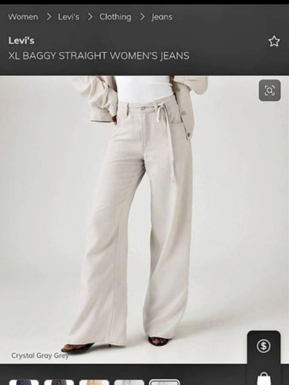 Levi's XL Baggy Straight Women's Jeans Straight Leg Jeans Size 27x29 NWT - Picture 2 of 7